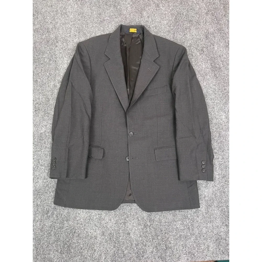 Brooks Brothers Brooksease Blazer Mens‎ Dark Gray Wool Lycra Blazer Size 38 S